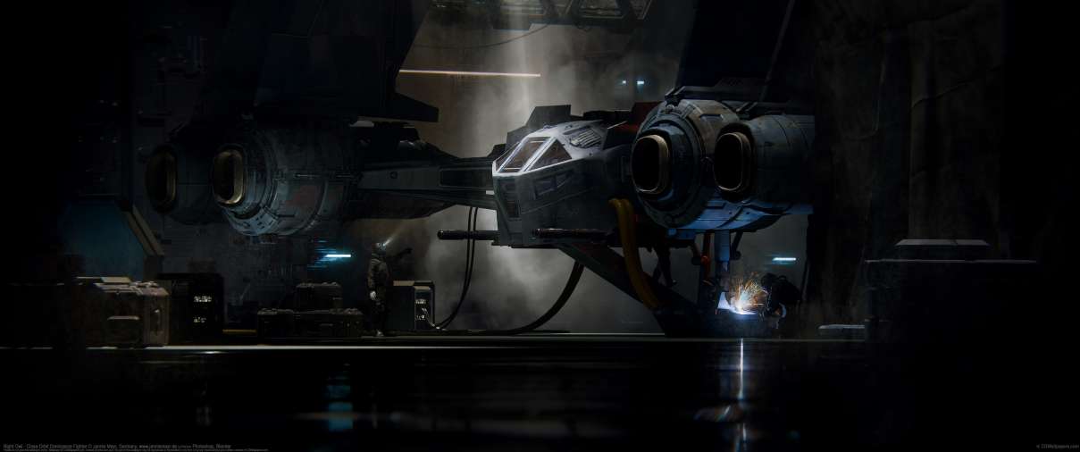 Night Owl - Close Orbit Dominance Fighter ultrawide achtergrond