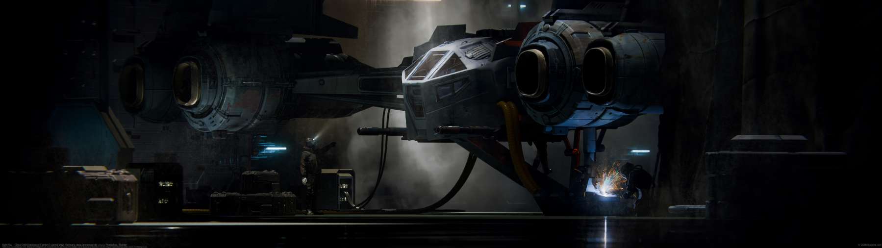 Night Owl - Close Orbit Dominance Fighter ultrawide achtergrond