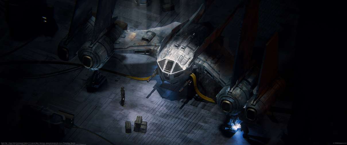 Night Owl - Close Orbit Dominance Fighter 2 ultrawide achtergrond
