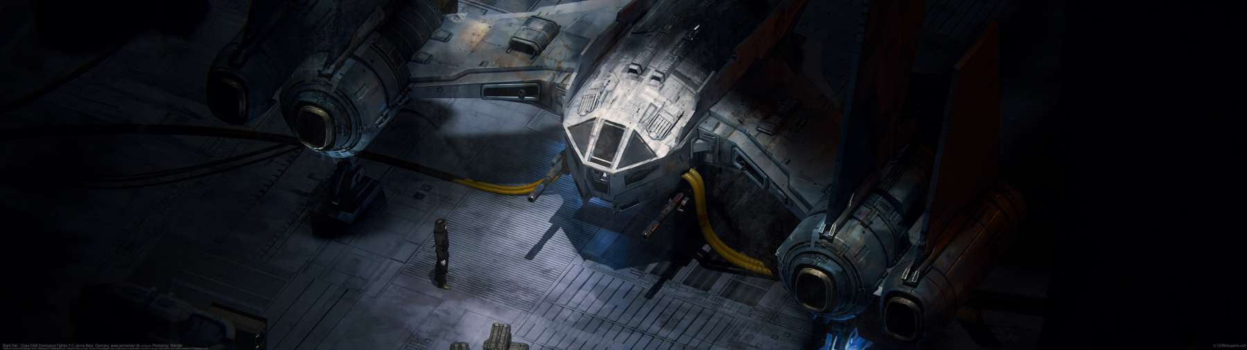 Night Owl - Close Orbit Dominance Fighter 2 ultrawide achtergrond