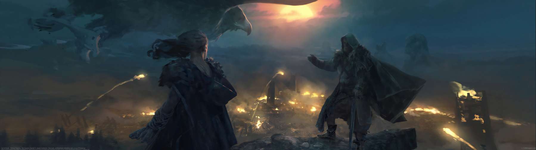Fall of Gods - Animal Shadow; The Queens Gambit ultrawide achtergrond