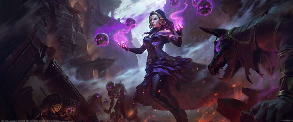 SMITE X MTG Liliana Vess ultrawide achtergrond