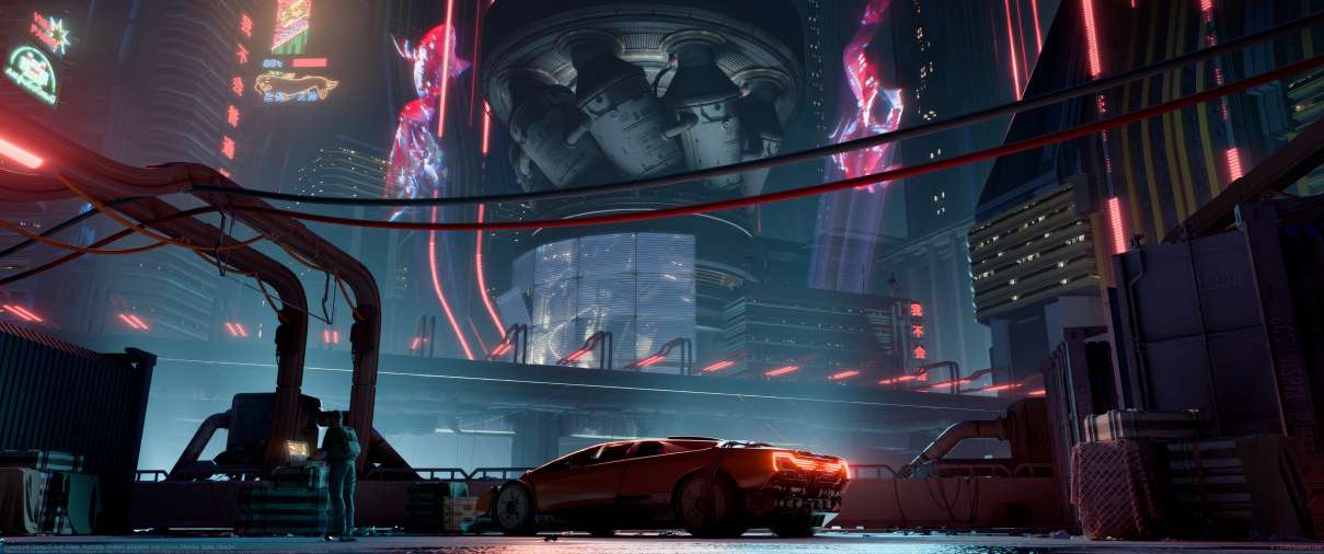 Cyberpunk Demo ultrawide achtergrond