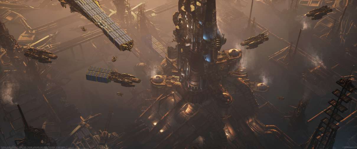 Factory, unreal practice. ultrawide achtergrond