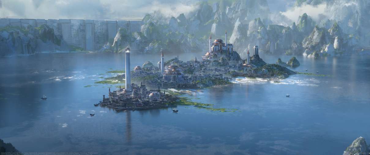 Alchemy RPG - Lake City ultrawide achtergrond