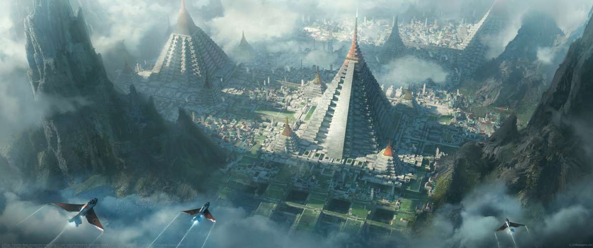 CGCup - Futuristic Maya environment small course ultrawide achtergrond