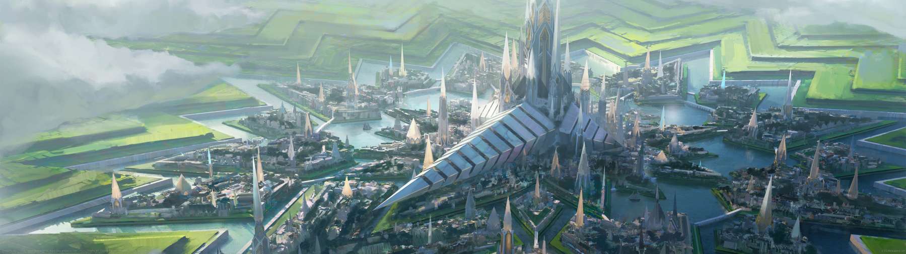 Zevestha city ultrawide achtergrond