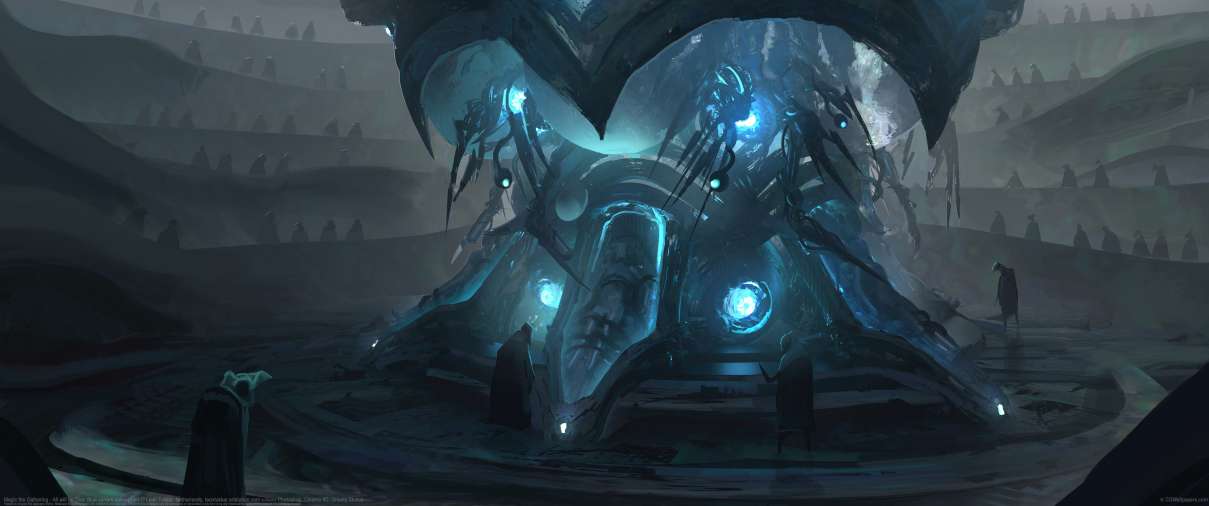 Magic the Gathering - All will be One: Blue sphere concept art ultrawide achtergrond