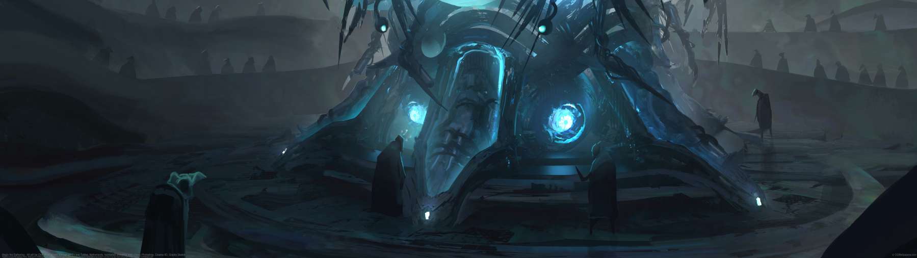 Magic the Gathering - All will be One: Blue sphere concept art ultrawide achtergrond
