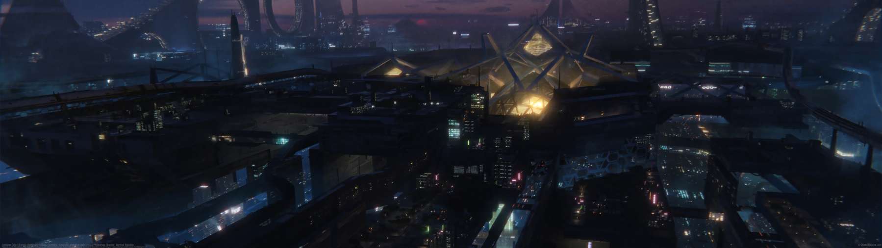 Omicron City ultrawide achtergrond