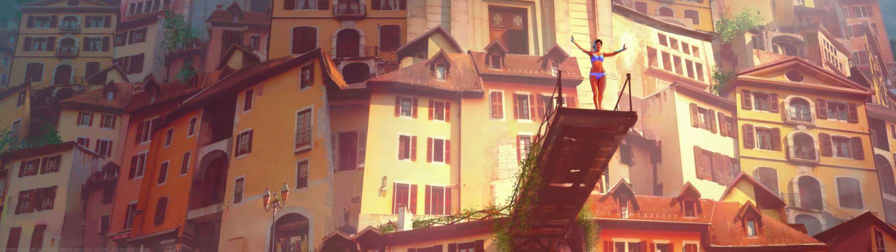 La baigneuse d'Annecy ultrawide achtergrond