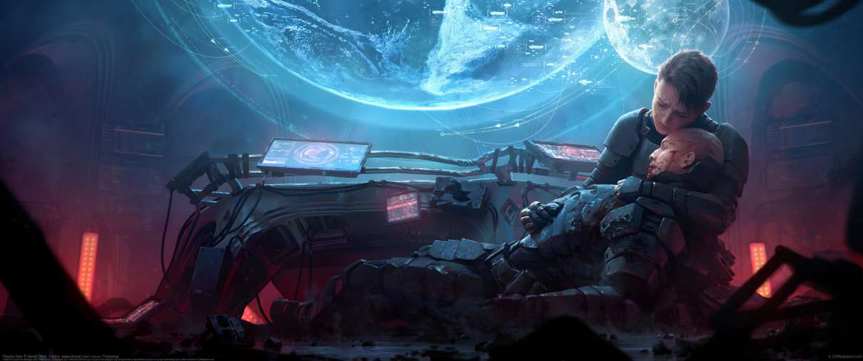 Plasma Rain ultrawide achtergrond