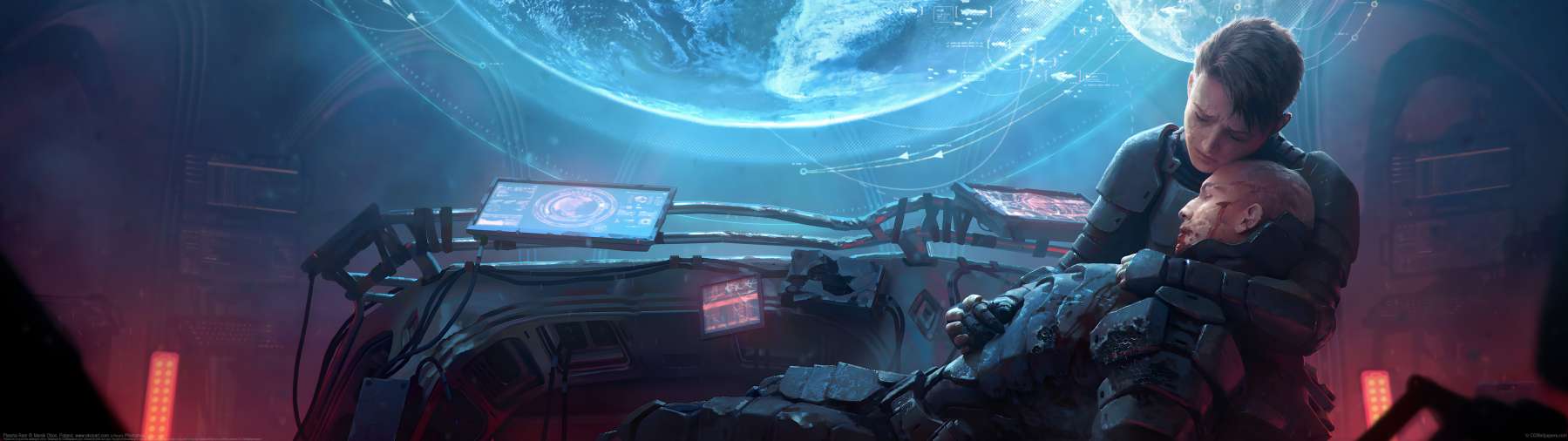 Plasma Rain ultrawide achtergrond