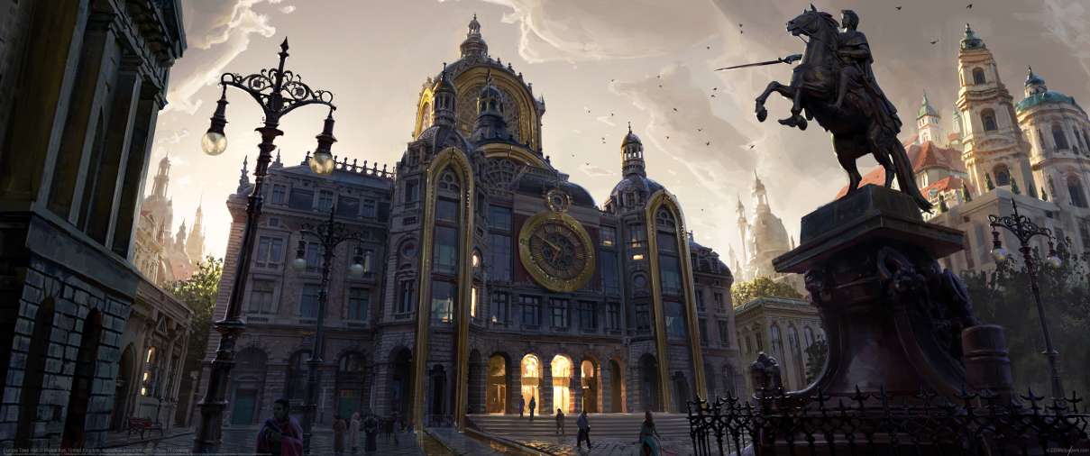 Europa Town Hall ultrawide achtergrond