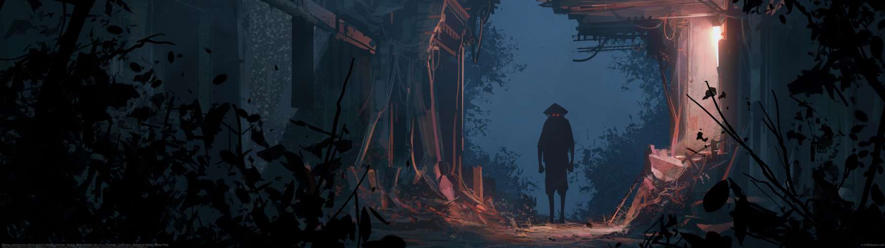 Making a painting into a Movie-scene ultrawide achtergrond