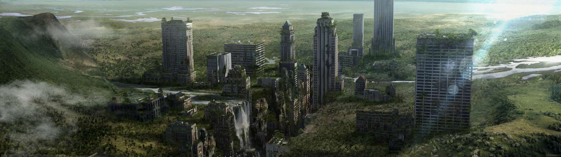 City Ruins ultrawide achtergrond