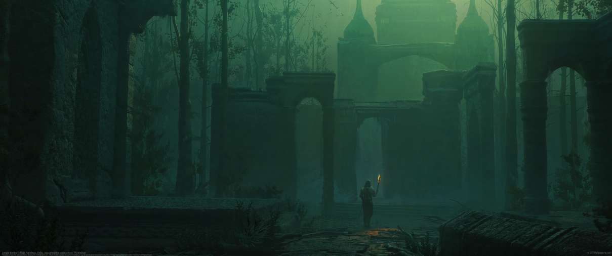 Jungle tombs ultrawide achtergrond