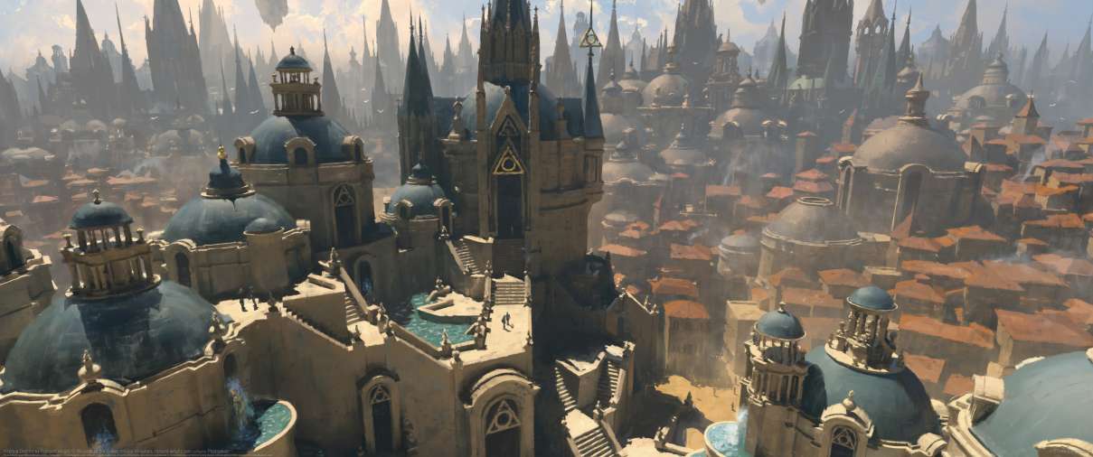 Azorius District ultrawide achtergrond
