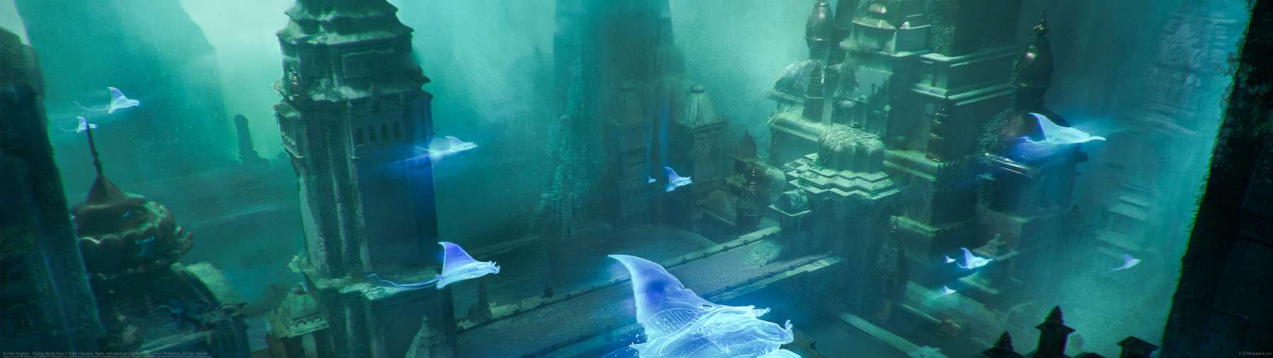 Sunken Kingdom - Soaring Manta Rays ultrawide achtergrond