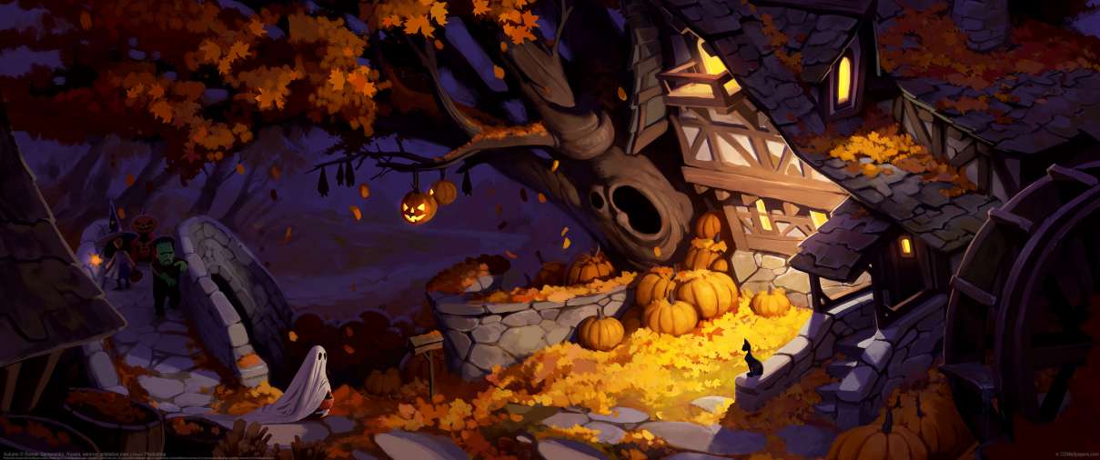 Autumn ultrawide achtergrond