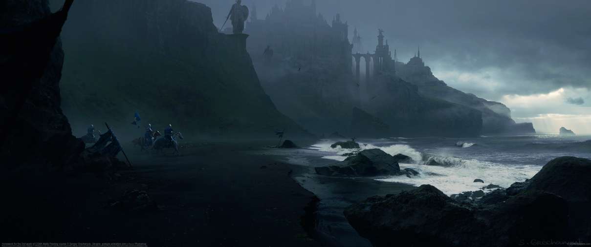 Homework for the 2nd week of CGMA Matte Painting course ultrawide achtergrond