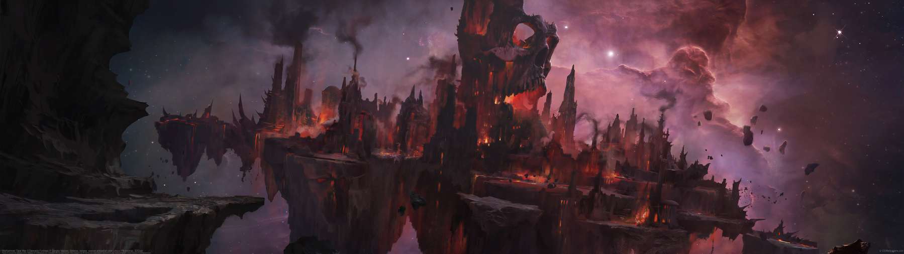 Warhammer Total War 3 Demonic Fortress ultrawide achtergrond