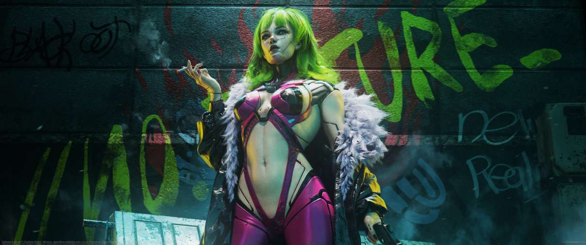 Cyberpunk fan art ultrawide achtergrond