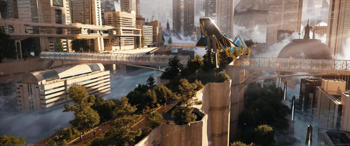 Cloud City ultrawide achtergrond