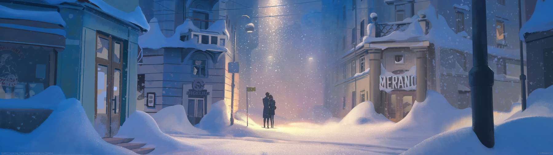 Snowfall ultrawide achtergrond