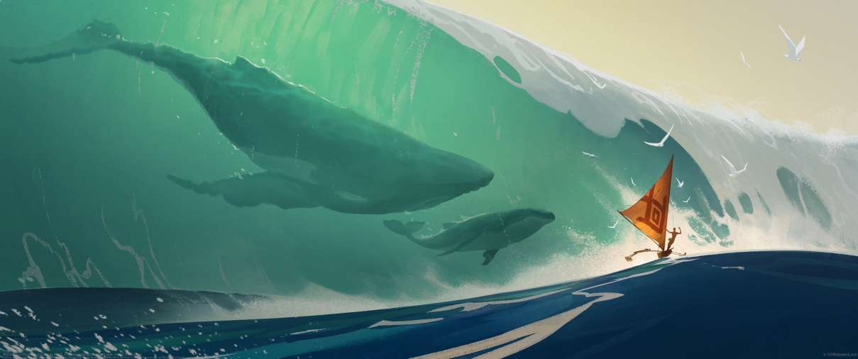 Watchers in the wave ultrawide achtergrond