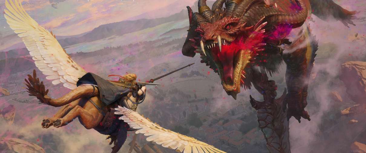 Saint George and the Dragon Chapter 03 - Drakon the Star Touched boss fight ultrawide achtergrond