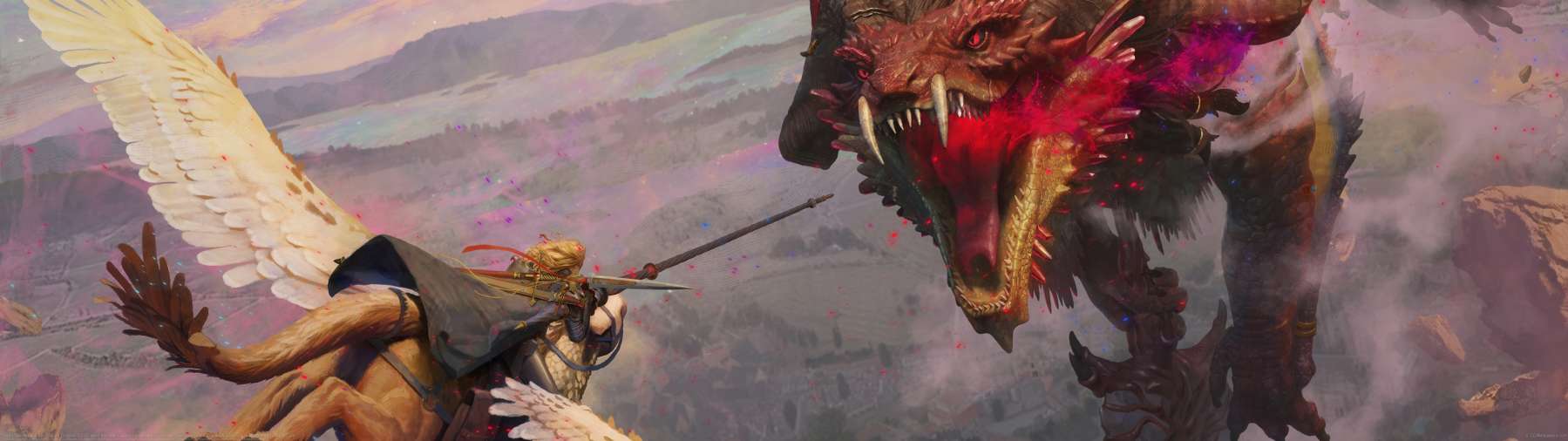 Saint George and the Dragon Chapter 03 - Drakon the Star Touched boss fight ultrawide achtergrond