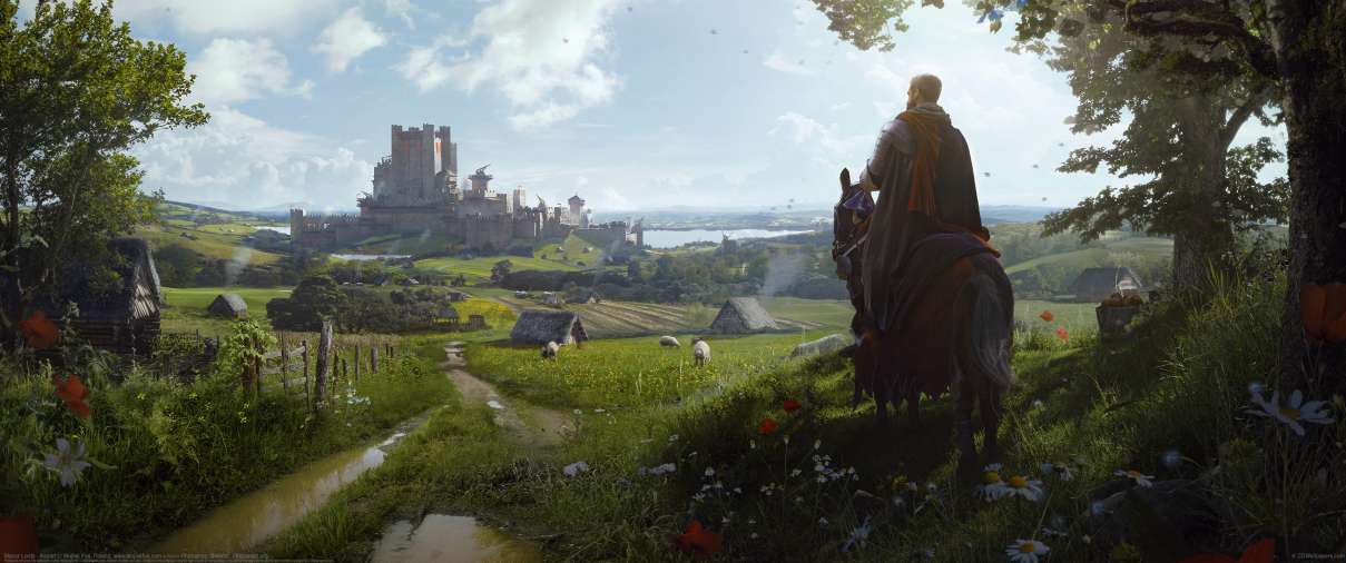 Manor Lords - Keyart ultrawide achtergrond