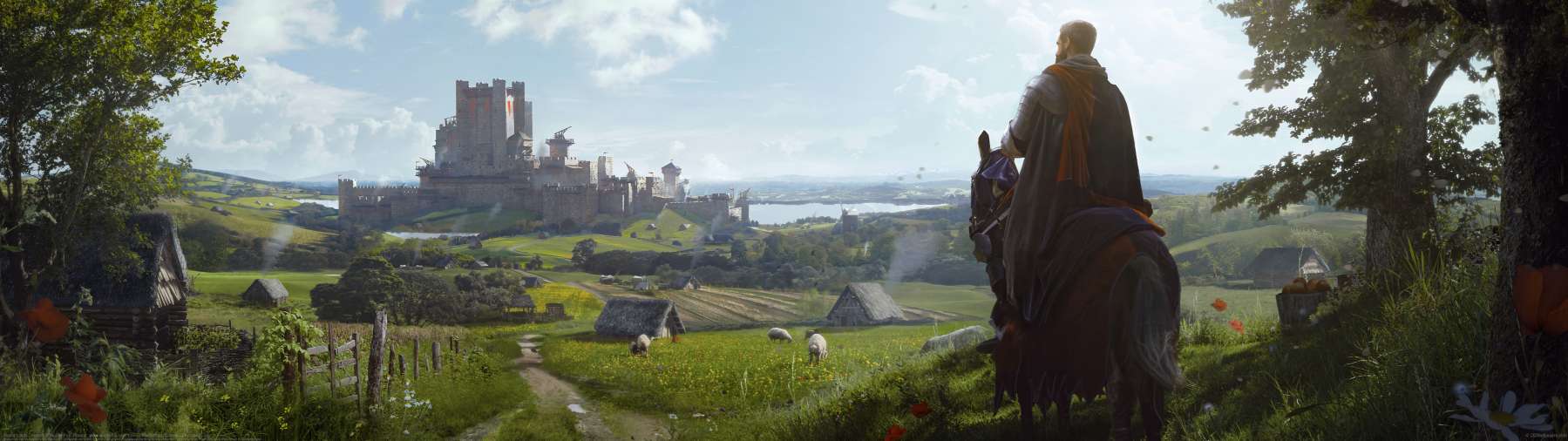 Manor Lords - Keyart ultrawide achtergrond