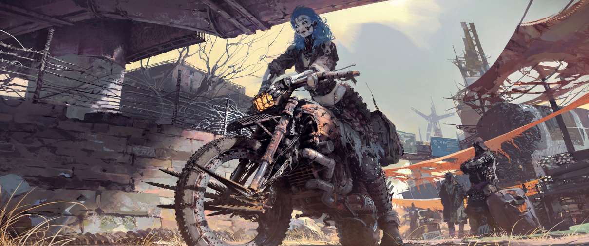 Machine Girl ultrawide achtergrond