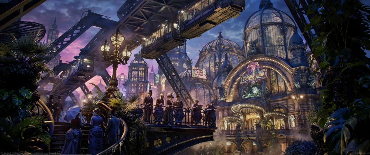 Art Nouveau ultrawide achtergrond