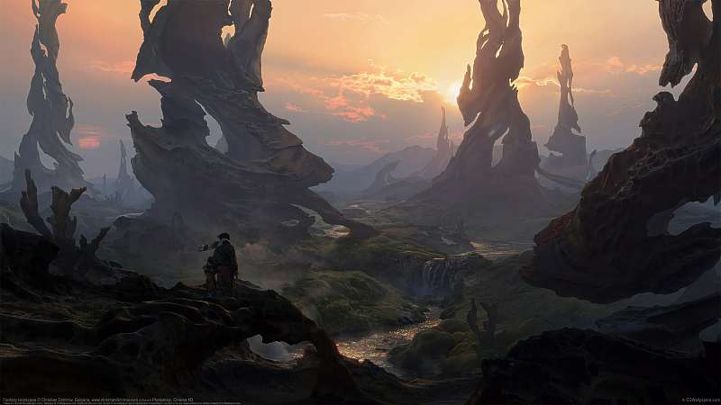 Fantasy landscape achtergrond