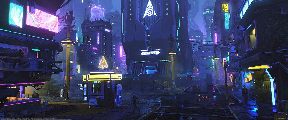 Avalon - Cyberpunk World ultrawide achtergrond
