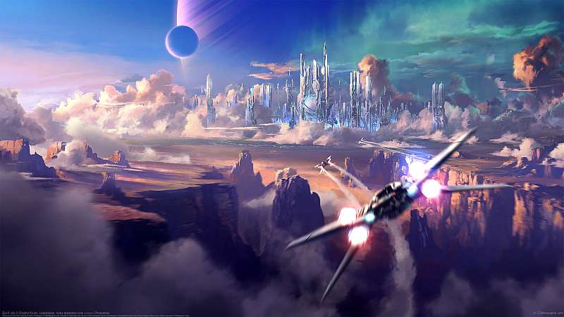 Sci-fi city achtergrond