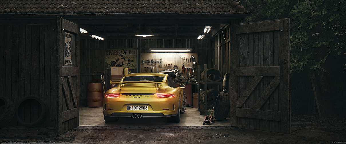 Porsche Barn ultrawide achtergrond