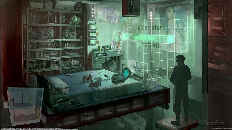 Cyberpunk - Otaku Place, Bedroom achtergrond
