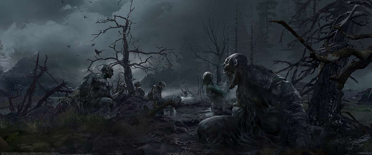 Dark Swamp ultrawide achtergrond