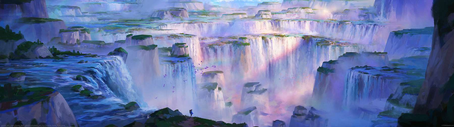Lavender Falls ultrawide achtergrond