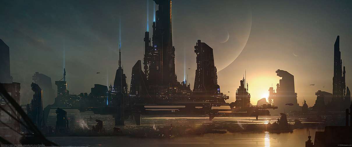 Sci-fi City ultrawide achtergrond