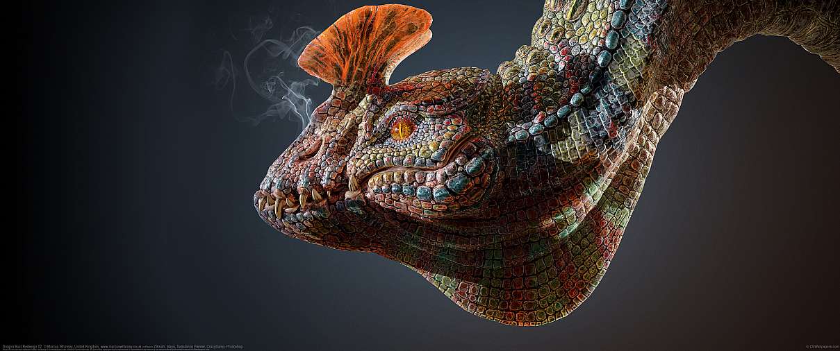 Dragon Bust Redesign 02 ultrawide achtergrond