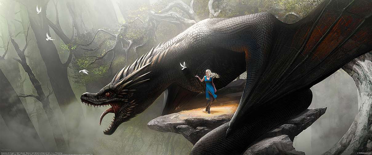 Daenerys & Drogon ultrawide achtergrond
