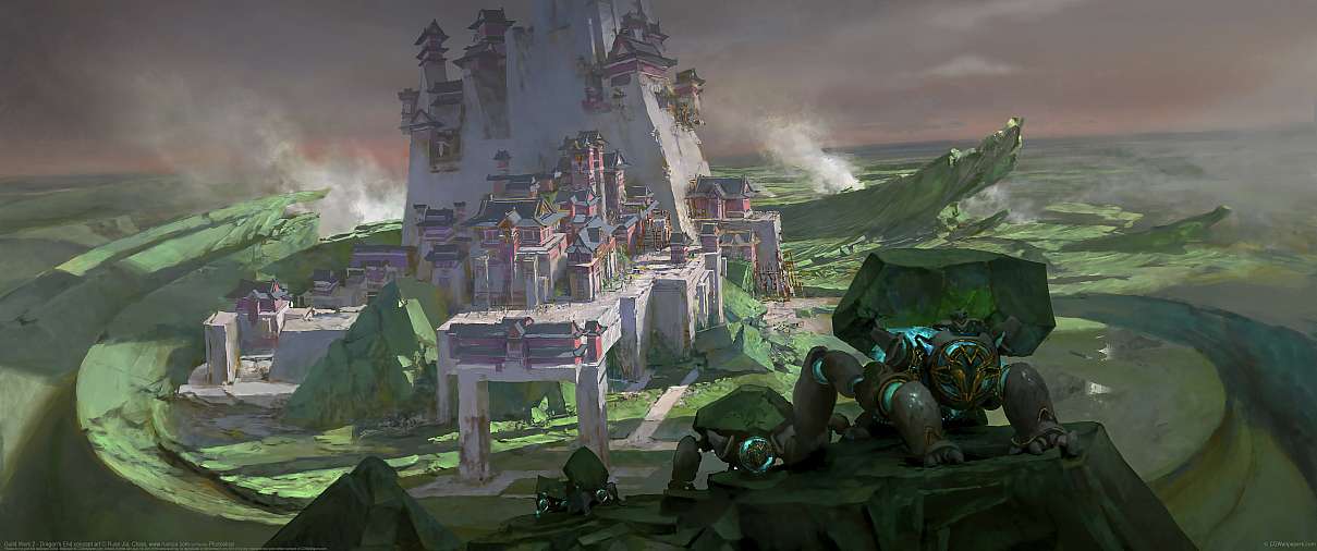 Guild Wars 2 - Dragon's End concept art ultrawide achtergrond