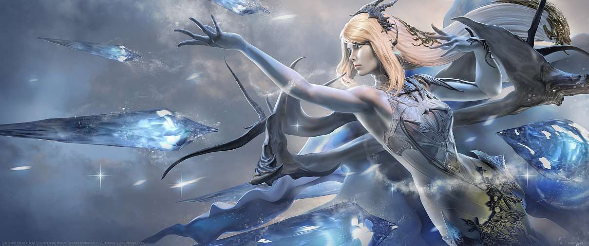 Final Fantasy XVI fan art Shiva ultrawide achtergrond
