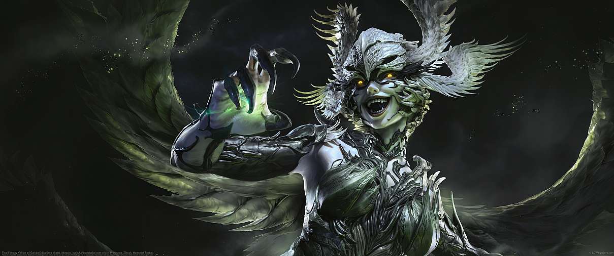 Final Fantasy XVI fan art Garuda ultrawide achtergrond