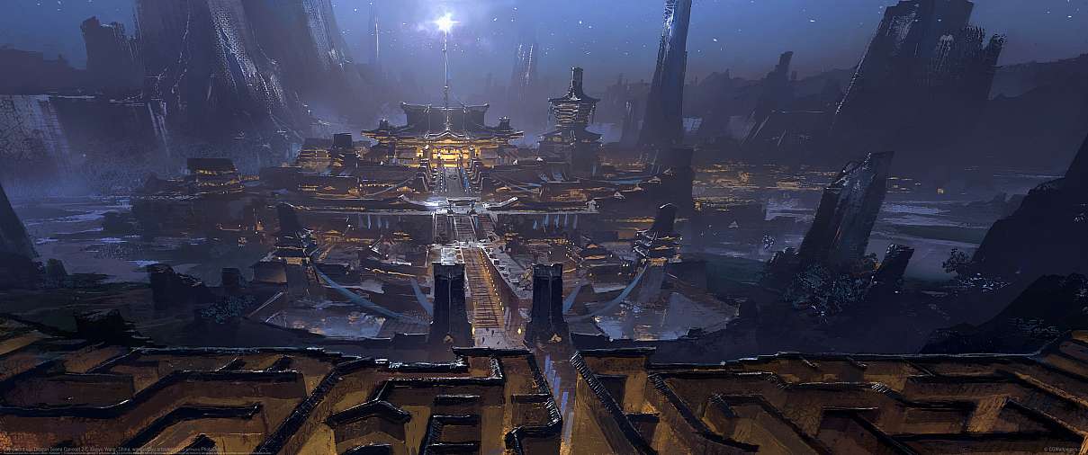 Sky Sword van Dragon Scene Concept 2 ultrawide achtergrond